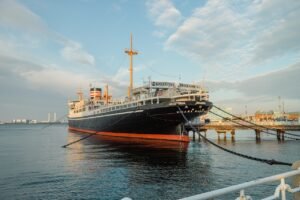 ship, vessel, ride, japan, nature, yokohama, sky